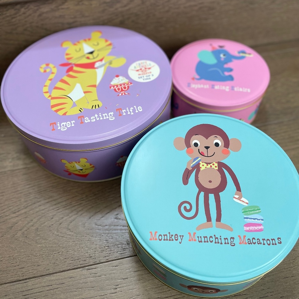 New! Magpie Party Animals Set of 3 Tins
